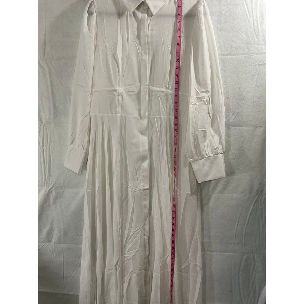 Metamorphosis Girl Maxi Shirt Dress Womens XXL White Long Sleeve Button Front - Picture 4 of 12